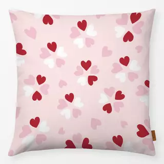 Kissen Herzchen Blumen rot rosa weiss