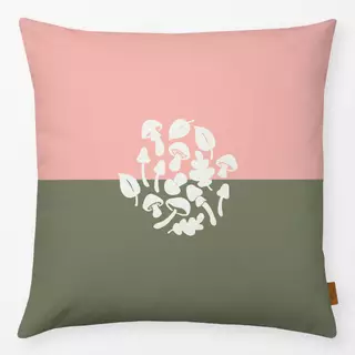 Kissen Pilzkreis grün rosa