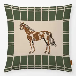 Kissen Herbst Pferd Karo