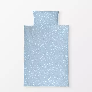 Bettwäsche Kirschen mit Herz blau