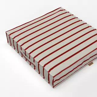 Bodenkissen schmale Streifen rot beige