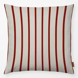 Kissen schmale Streifen rot beige