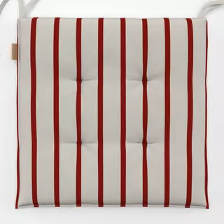 Sitzkissen schmale Streifen rot beige