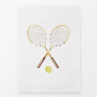 Geschirrtücher gekreuzte Tennisschläger