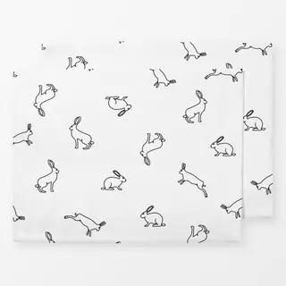 Tischset Kleine Hasen Oneline  sw