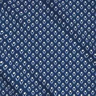 Meterware Kleine Blumen navy blau