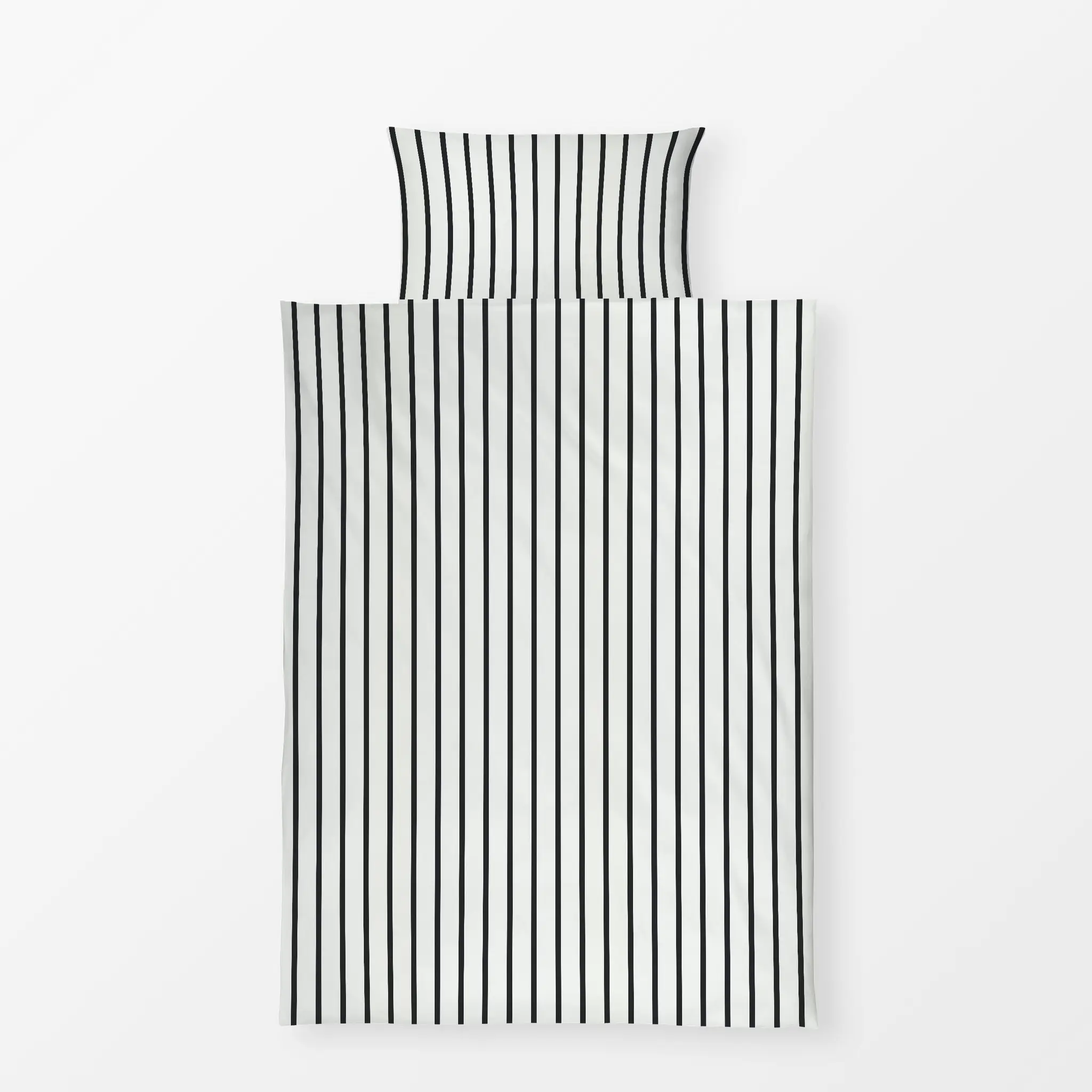 Bettwäsche schmale Streifen schwarz-weiß - Sommer, Winter, Symbole & Muster - von „Katrin Graff"; Linien, Streifen, skandina...