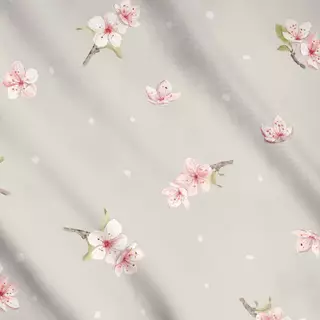 Meterware Landhaus Kirschblüte beige