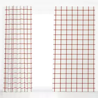 Dekovorhang Winter Karo rot
