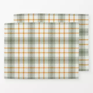Tischset Kleines Herbstplaid grün