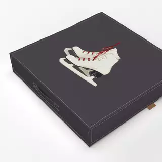 Bodenkissen Schlittschuhe grau