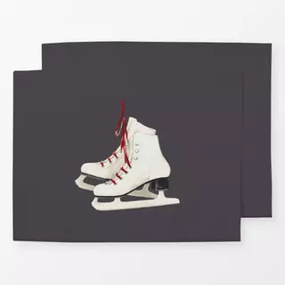 Tischset Schlittschuhe grau