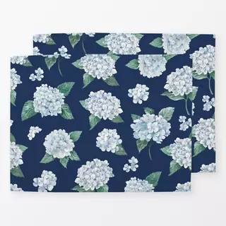 Tischset Blaue Hortensien navy
