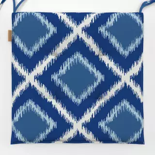 Sitzkissen Ikat Raute blau