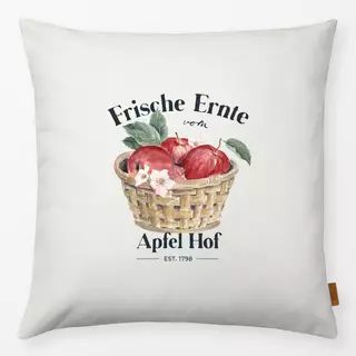 Kissen Ernte Apfel Korb offwhite weiß