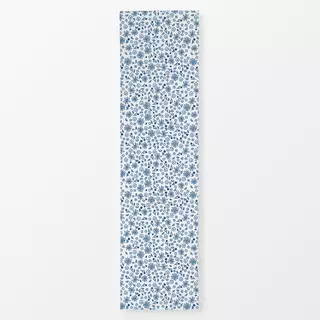 Tischläufer Sommerblümchen Blau auf Weiß