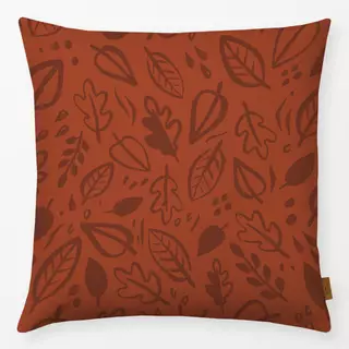 Kissen Herbst Blätter terracotta