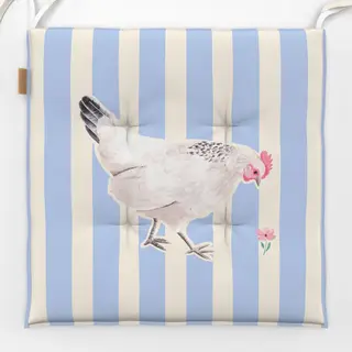 Sitzkissen Huhn gestreift blau