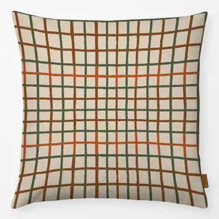 Kissen Tattersall Herbst Karo beige