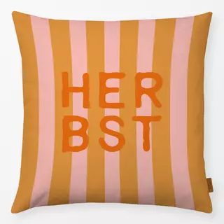 Kissen HERBST gestreift orange