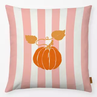 Kissen Herbst Kürbis rosa gestreift
