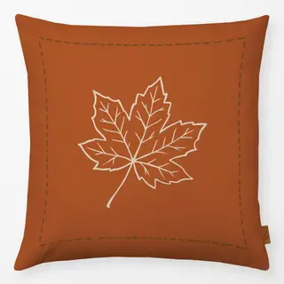 Kissen Herbst Ahornblatt terracotta