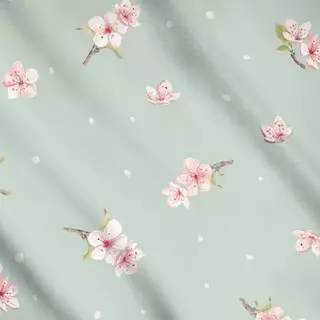 Meterware Landhaus Kirschblüte milky