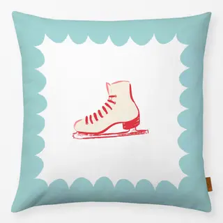 Kissen Schlittschuh blau pink