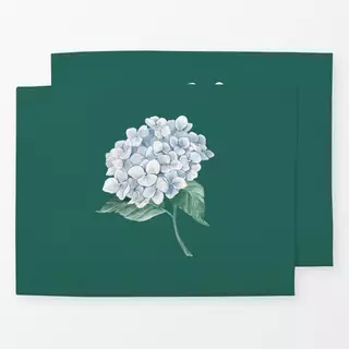 Tischset Hortensie Aquarell grün