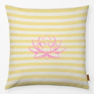 Kissen Lotus Blüte gestreift gelb