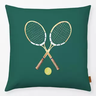 Kissen gekreuzte Tennisschläger grün