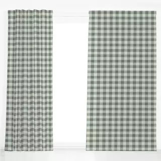 Dekovorhang Gingham green