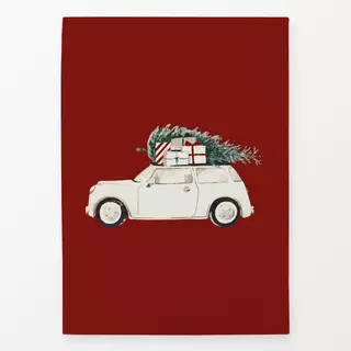 Geschirrtücher Weihnachtsauto rot