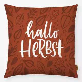 Kissen Hallo Herbst terracotta