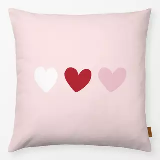 Kissen Drei Herzen pastell rosa