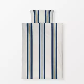 Bettwäsche Streifen vertical blau beige