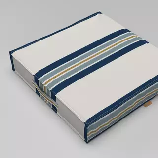 Bodenkissen Streifen vertical blau beige