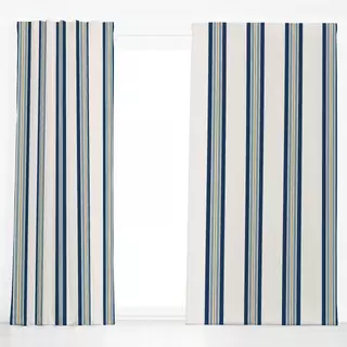 Dekovorhang Streifen vertical blau beige