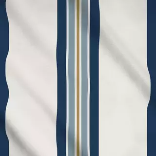 Meterware Streifen vertical blau beige