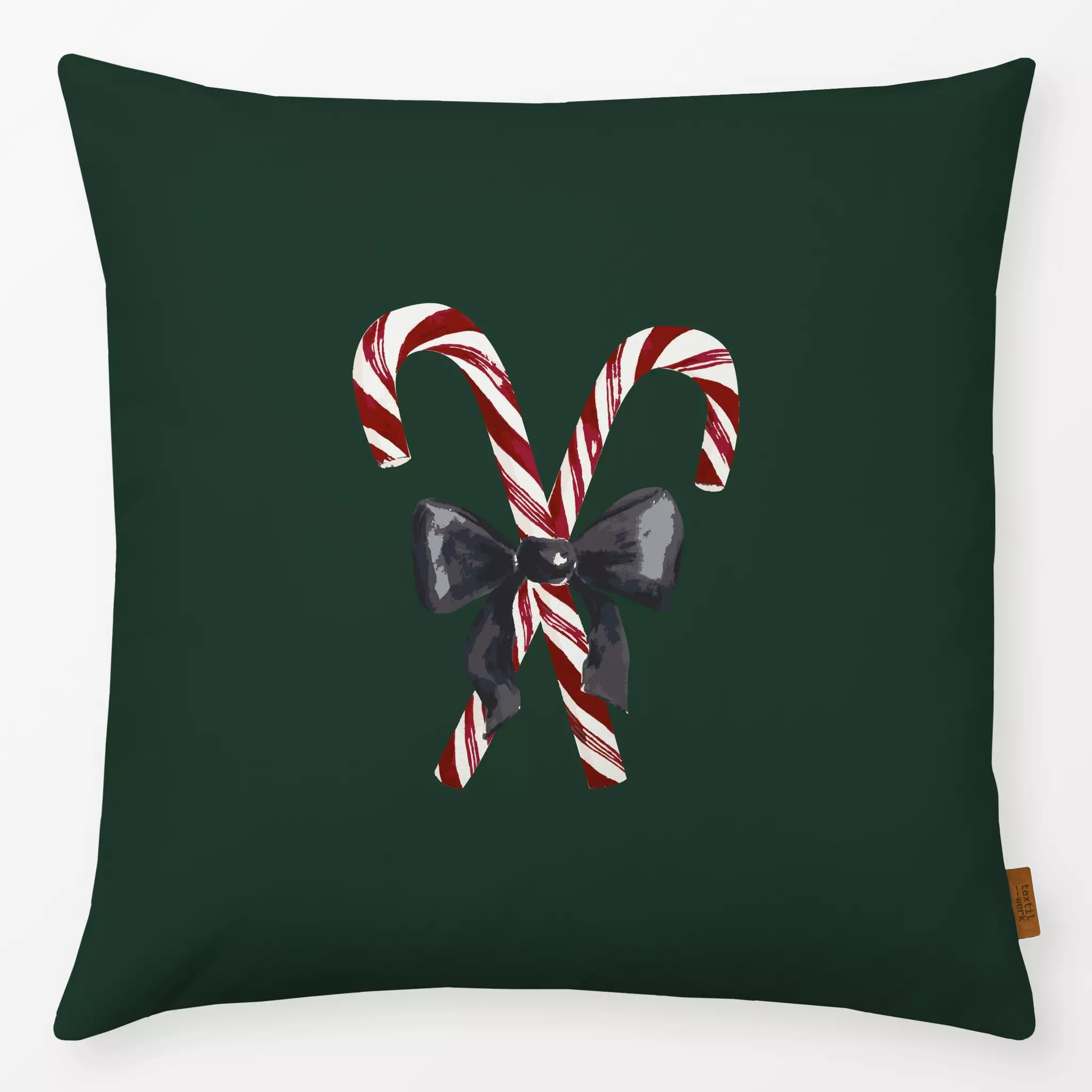 Kissen Kissen Zuckerstangen tannengrün