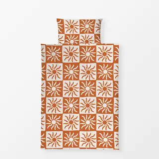 Bettwäsche orange sun checkers