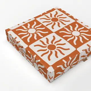 Bodenkissen orange sun checkers