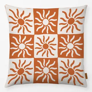 Kissen orange sun checkers
