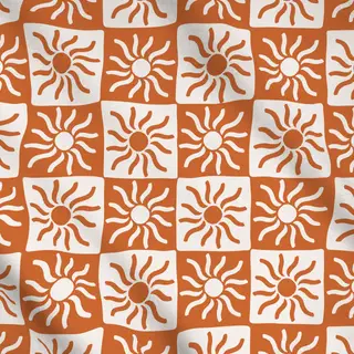 Meterware orange sun checkers