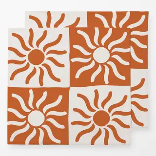 Servietten orange sun checkers