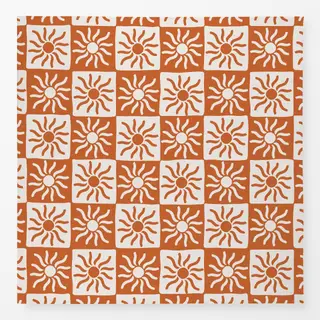 Tischdecke orange sun checkers