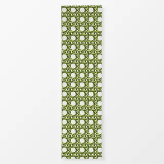 Tischläufer green rattan cane weave