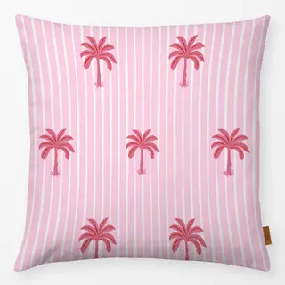 Kissen pink palms on stripes