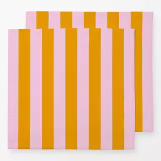 Servietten cabana stripes - rosa orange
