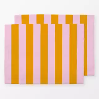 Tischset cabana stripes - rosa orange